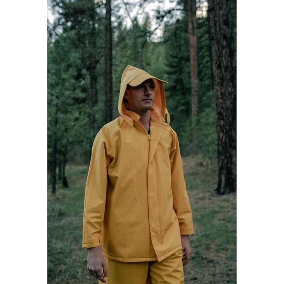 Stansport Rain suit-Yellow Commercial 2pc, Hooded Jacket, Pants, Rainsuit NEW - Picture 3 of 11